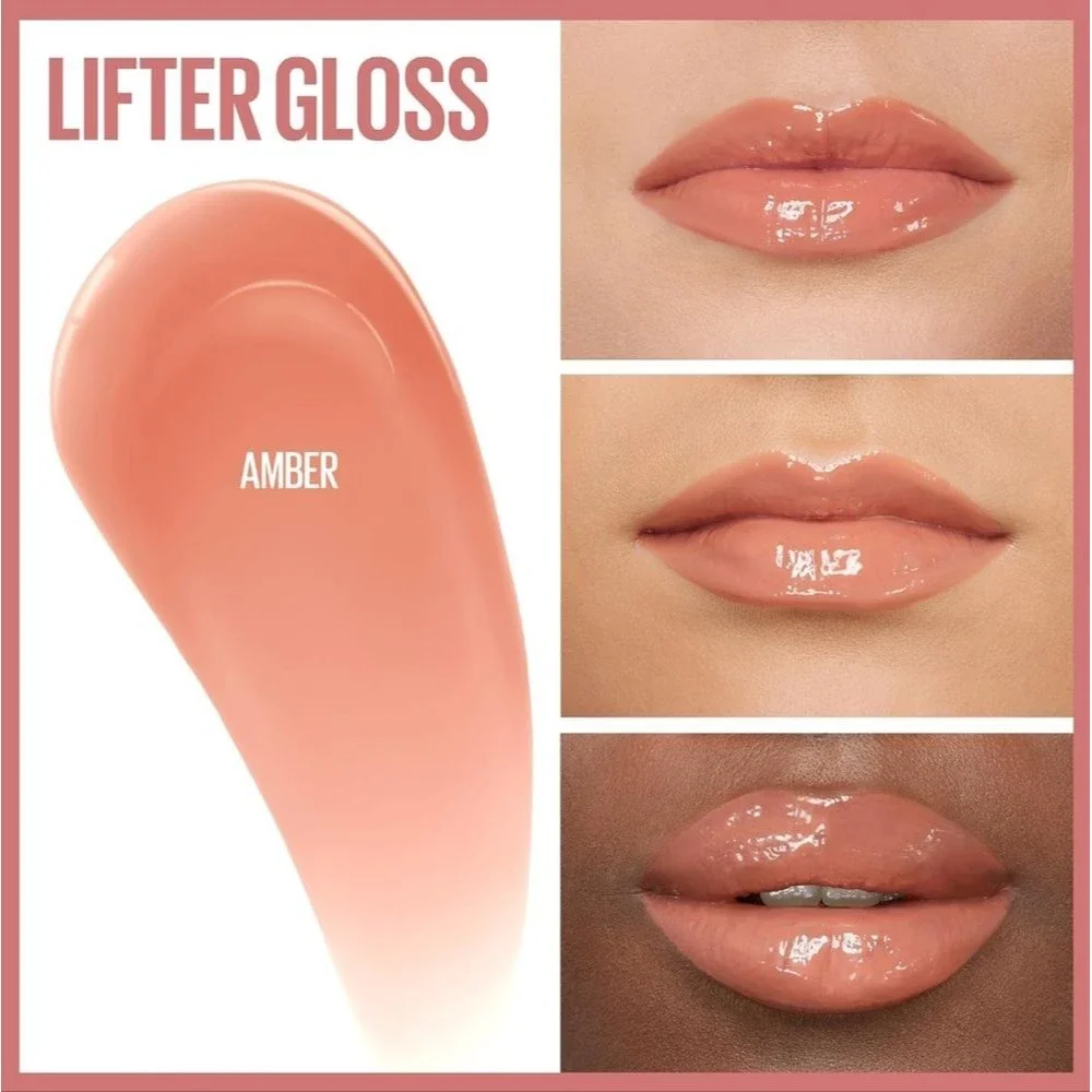 Maybelline Lifter Lip Gloss, Hydrating Lip Gloss High Shine 007 Amber